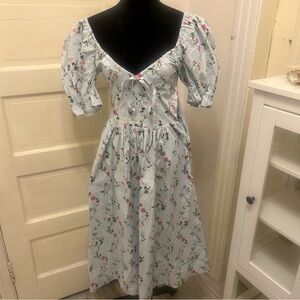 Hill House Floral Puff Sleeve Midi Dress Romantic Nap Dress Cottage Core Maiden